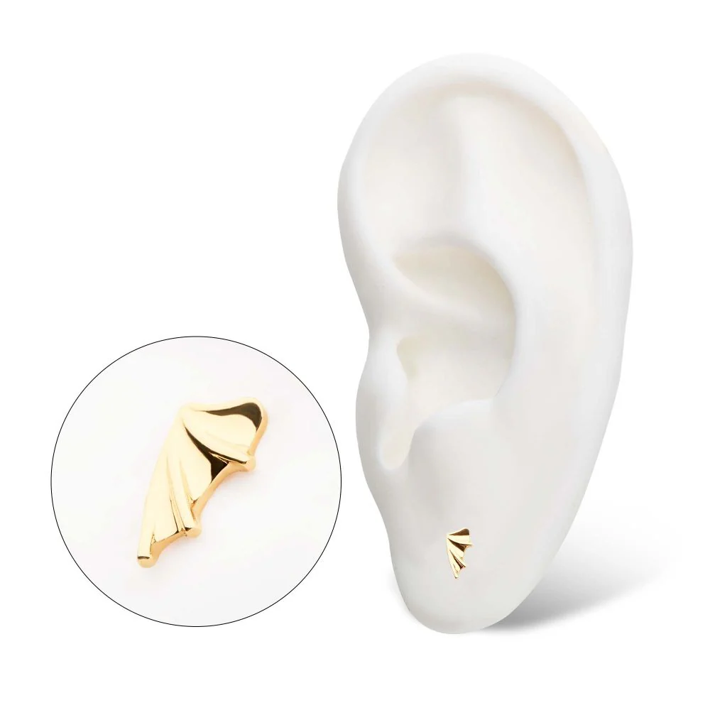 14kt Gold Threadless Bat Wing Top (Left Ear) - Image 4