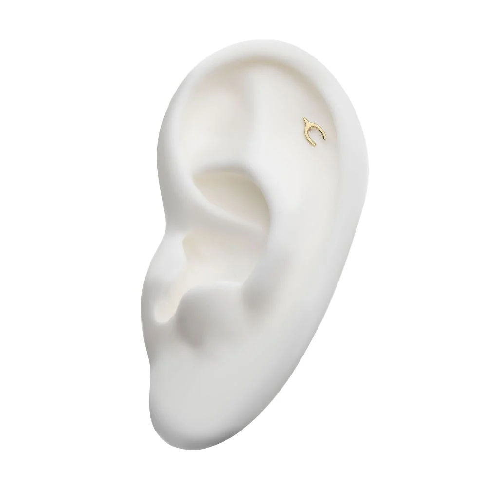 14Kt Gold Threadless Wishbone Top - Image 3