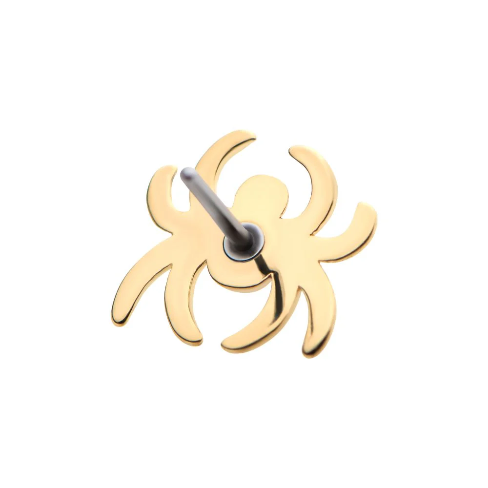 14Kt Gold Threadless with Spider Top - Image 3