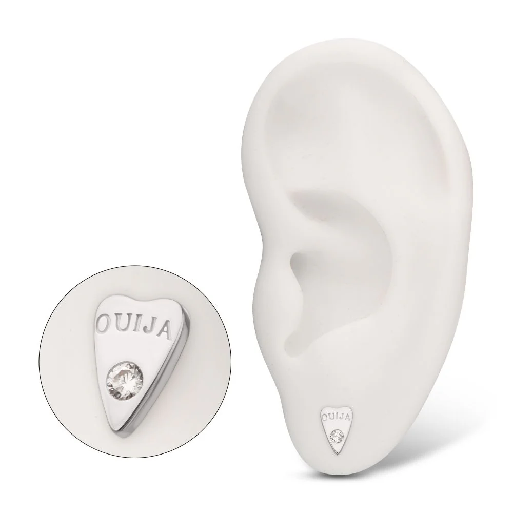 14Kt White Gold Hasbro Ouija Planchette Threadless Top - Image 4