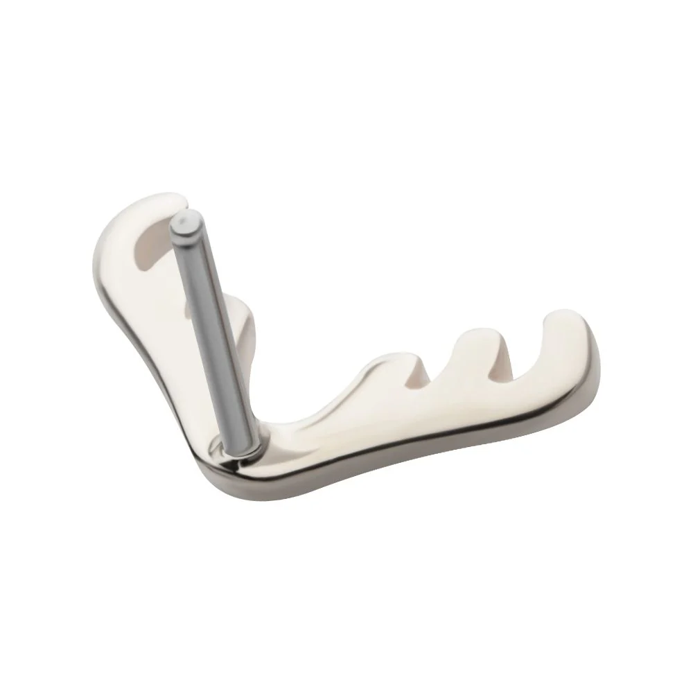 14Kt White Gold Threadless Reindeer Top - Image 3