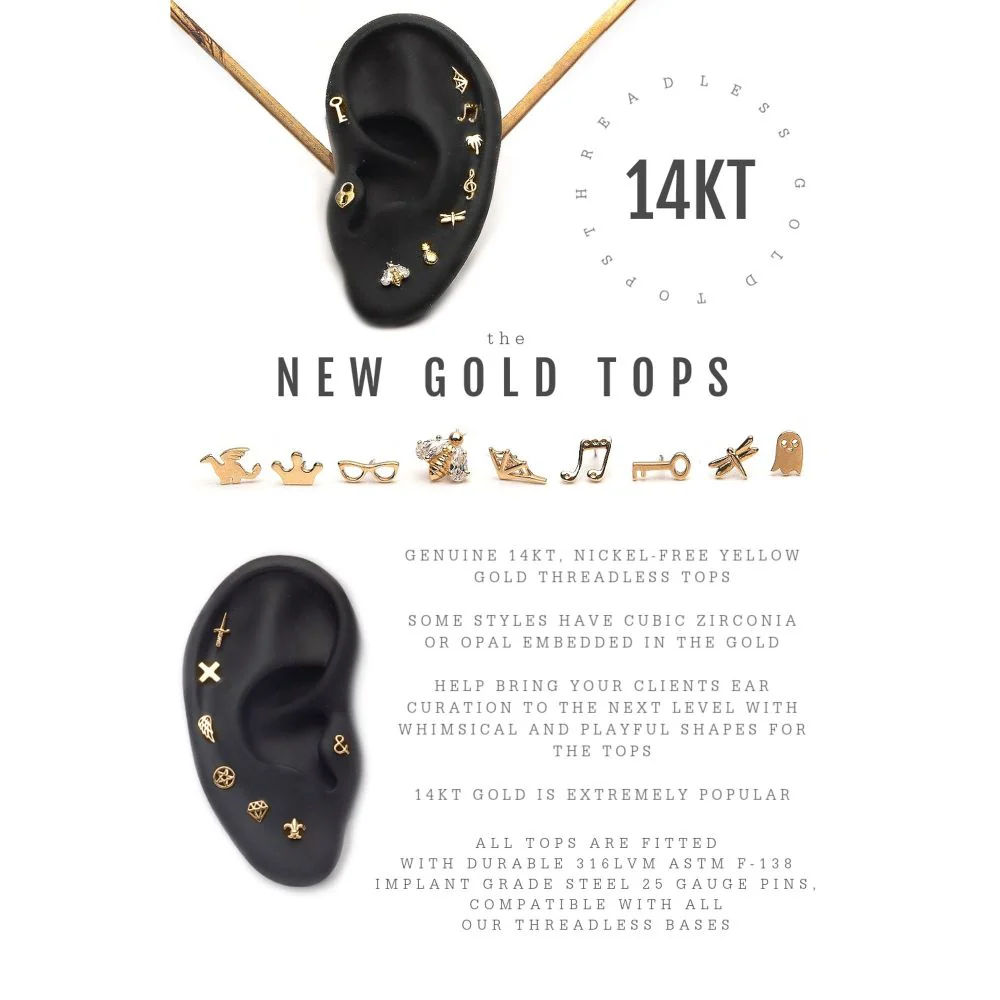 14Kt Yellow Gold Threadless with Key Top - Image 4