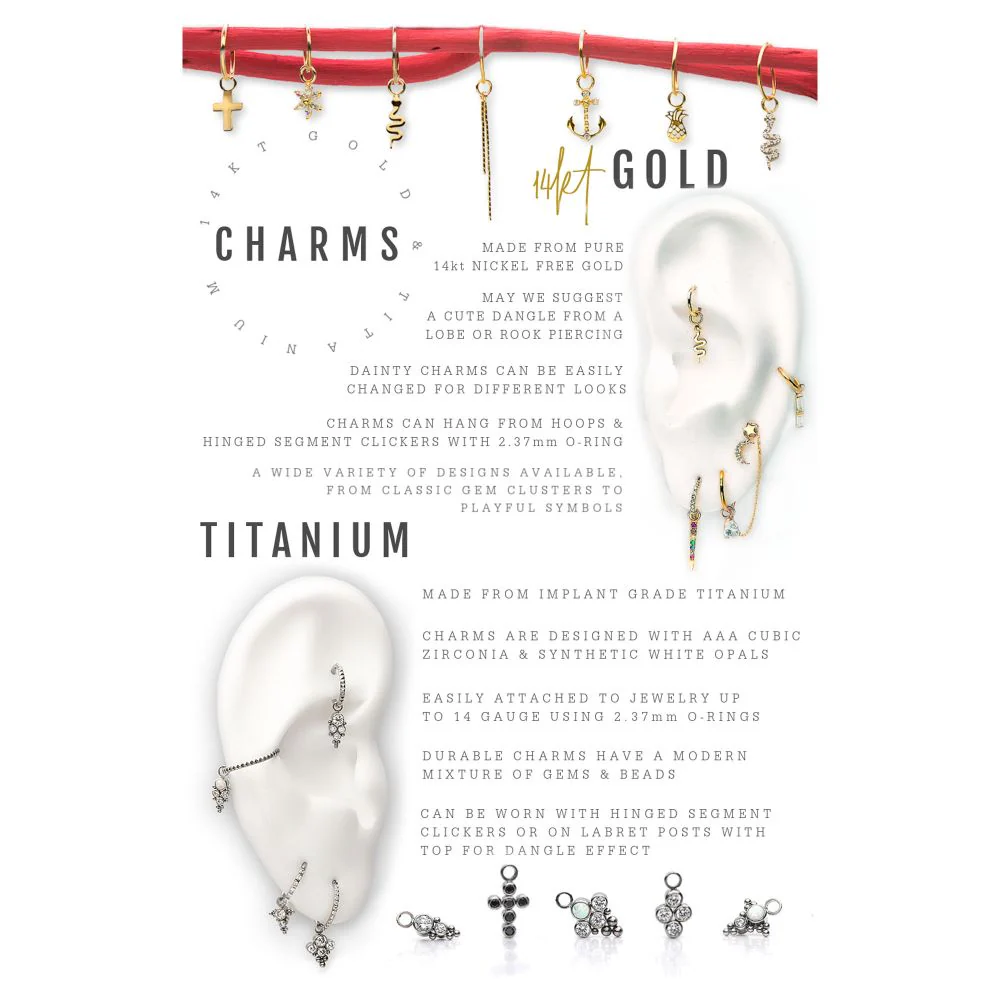 14Kt Yellow Gold with Two Woven Box Chains Charm - Image 3