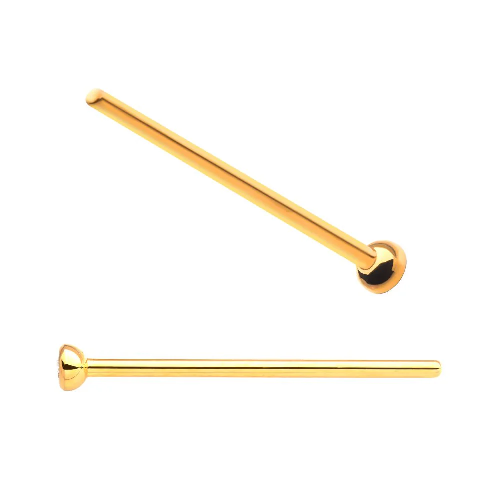 24Kt Gold PVD Titanium Bezel Set  Synthetic Opal Nose Pin - Image 3