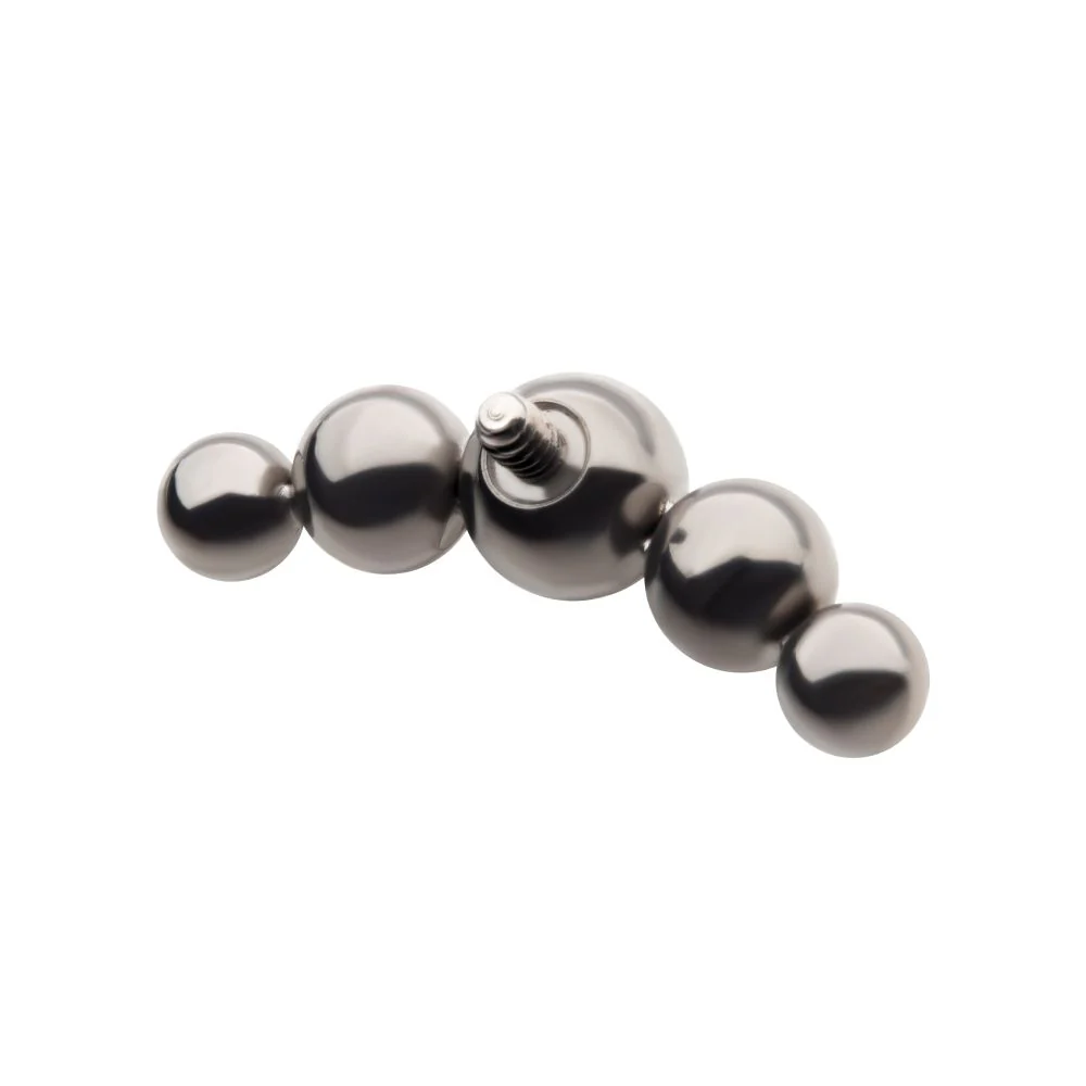 Titanium Internally Threaded with 5-Cluster Bead Top - Image 4