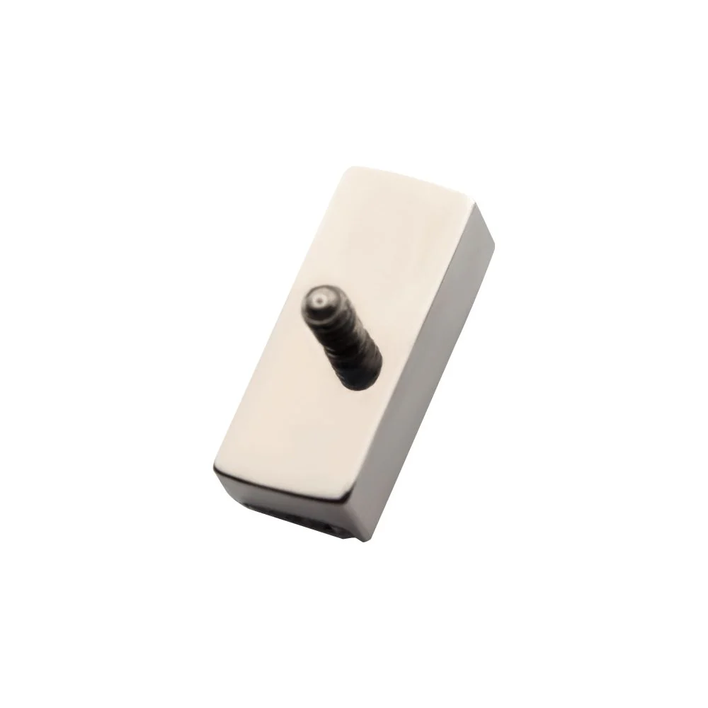 Titanium Internally Threaded with Channel Set Princess Gem Bar Top - Image 3