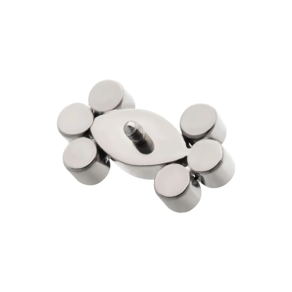 Titanium Internally Threaded with Clustered Bezel Set Marquise & Round CZ Top - Image 4