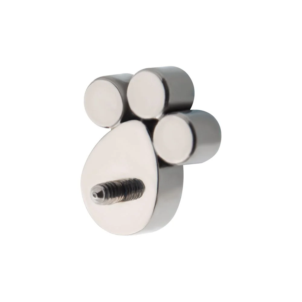 Titanium Internally Threaded with Clustered Bezel Set Teardrop & Round CZ Top - Image 4