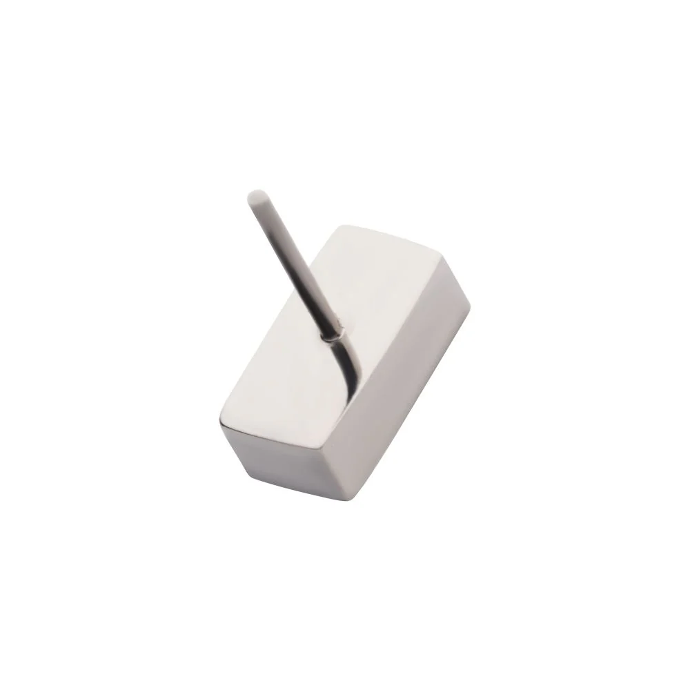 Titanium Threadless with Bezel Set CZ Rectangular Shape Top - Image 4