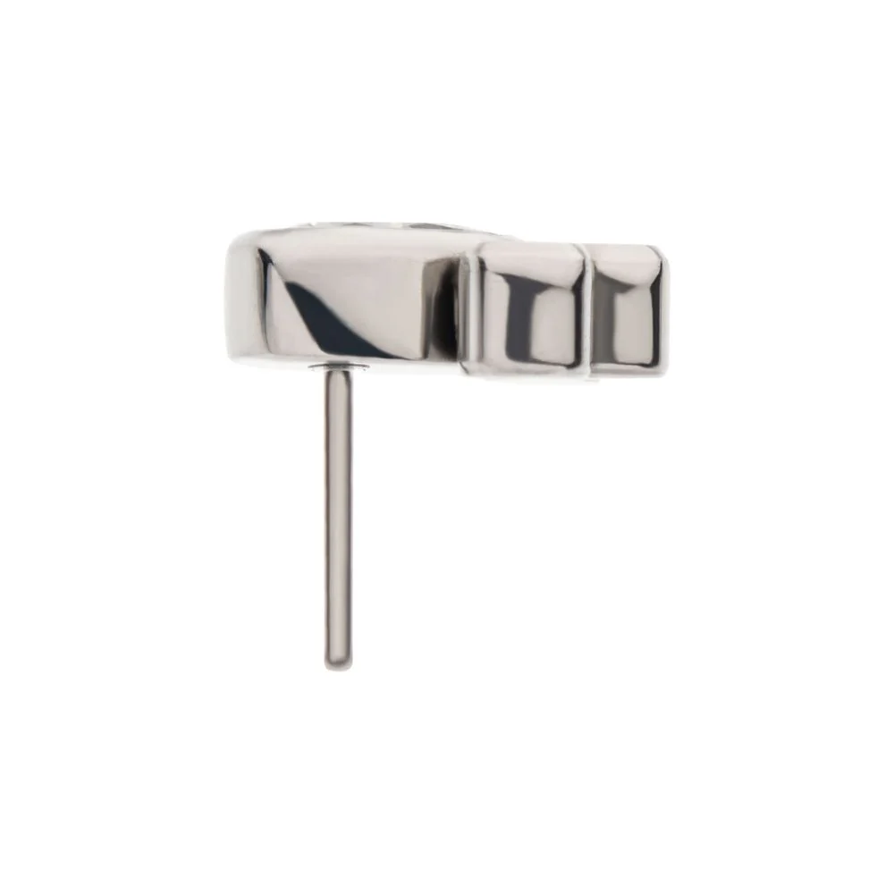 Titanium Threadless with Clustered Bezel Set Teardrop & Round CZ Top - Image 3