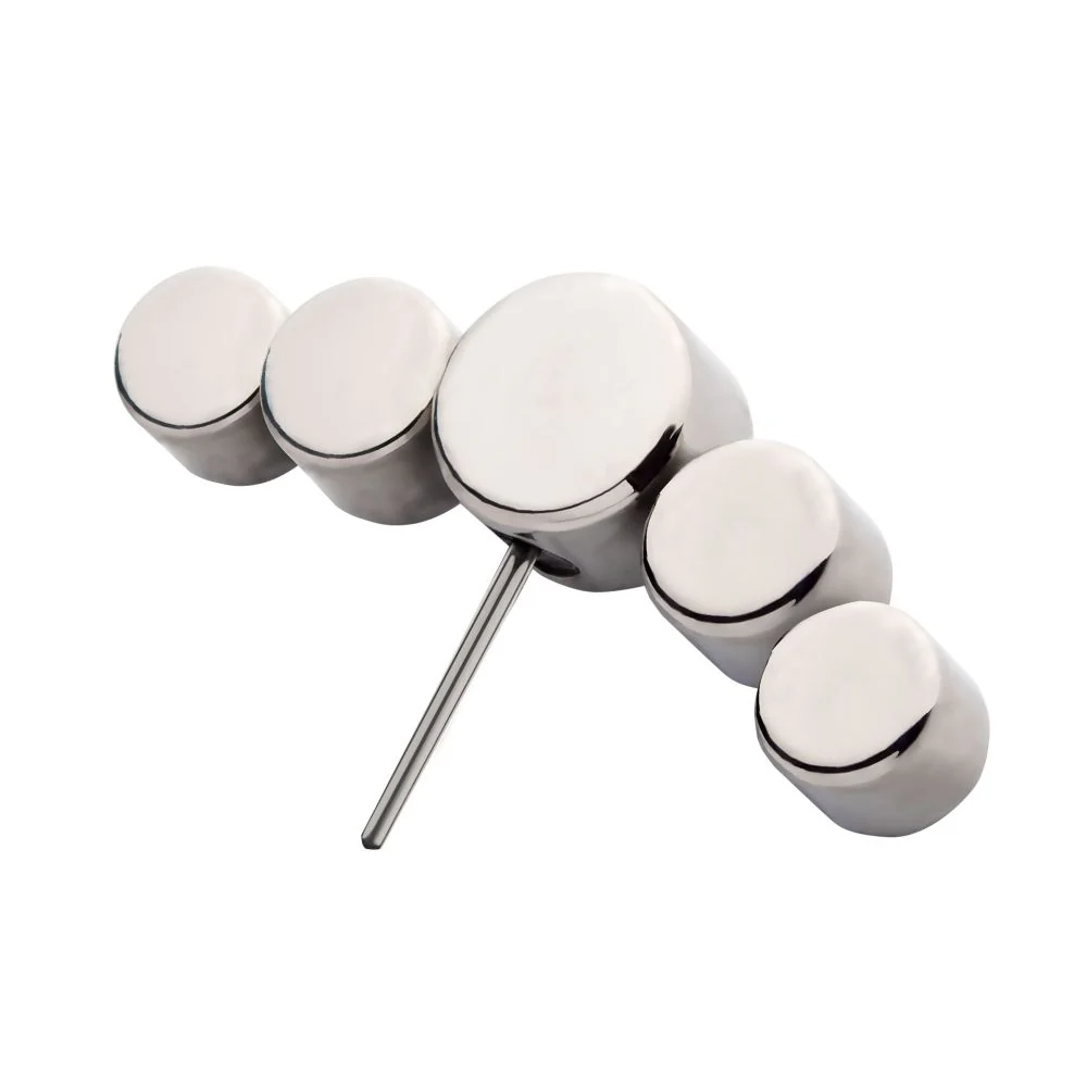 Titanium Threadless with Transgender Bezel Set CZ 5-Cluster Side Facing Top - Image 3